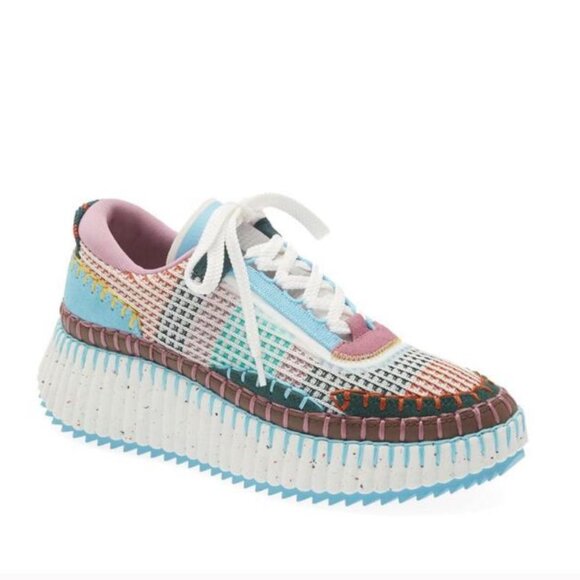 Stella McCartney Eclypse Multicolor Knit Platform Sneakers - Picture 1 of 2